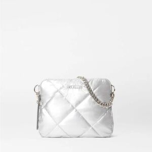 MZ Wallace Silver Quilted Madison Crossbody Bag
